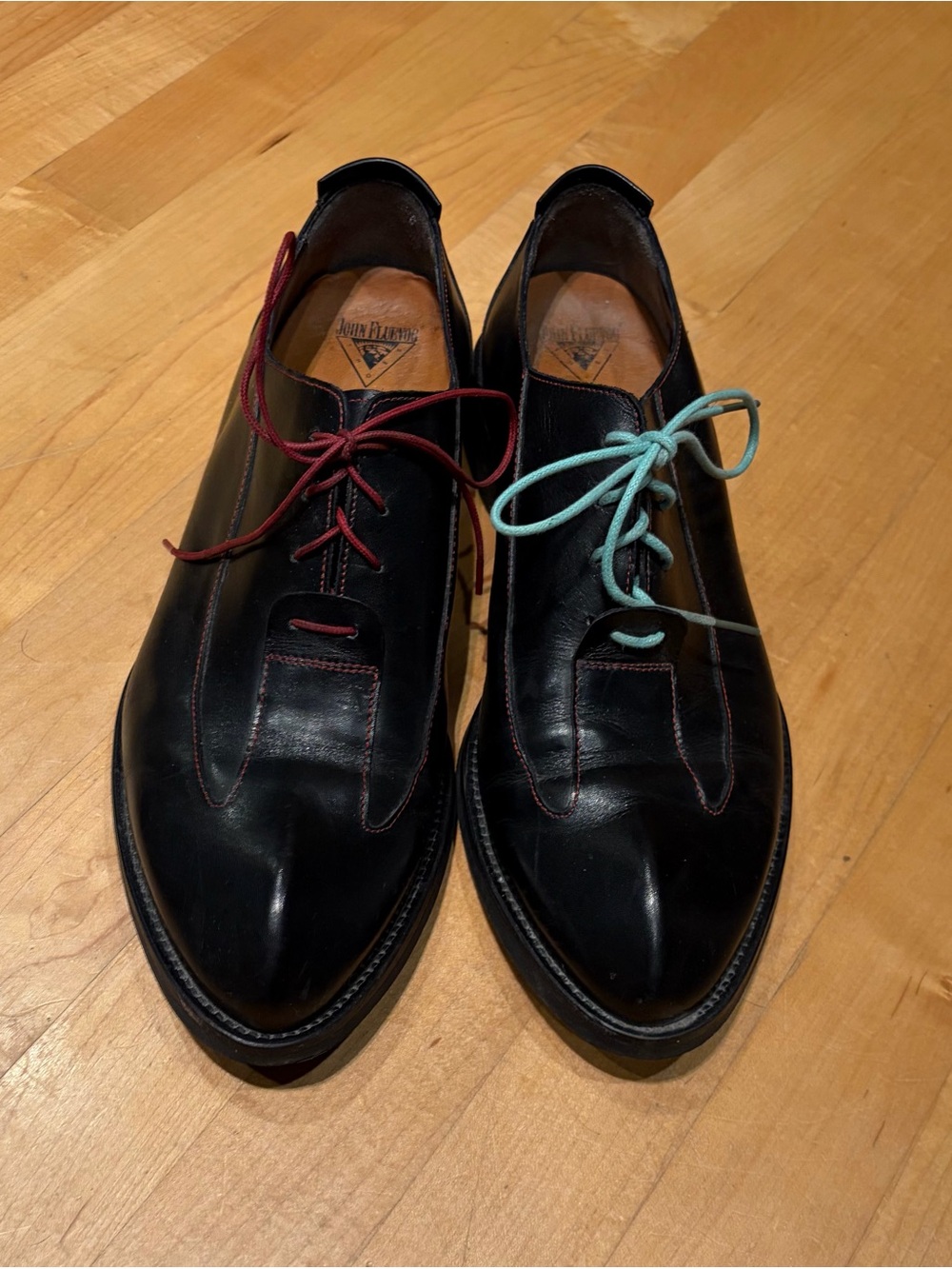 John Fluevog Authentic Black Leather Dress Shoes